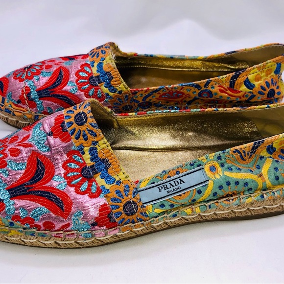 Prada Multicolor Jacquard Espadrille- size 41 - Picture 3 of 9